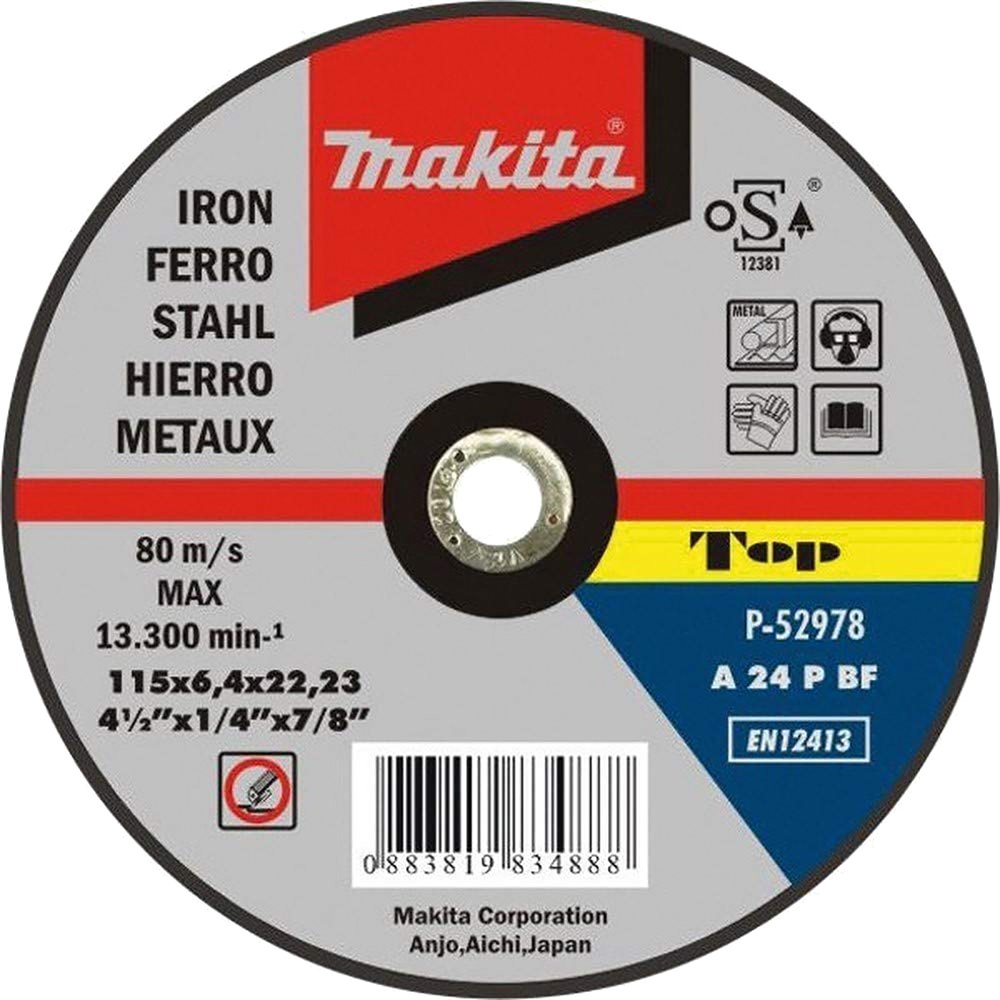 Disco de Desbarbe 115 X 6,4 Mm Makita P-52978 115X6 trabajo metal