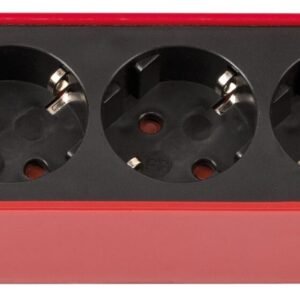 Base múltiple Ecolor roja/ negra con diseño compacto (4 tomas)