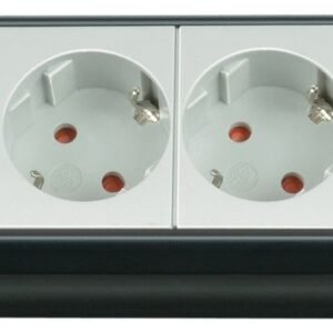 Base múltiple Premium-Line gris claro/ negra con varias posibilidad de instalación y fijación (8 tomas y 5 m)