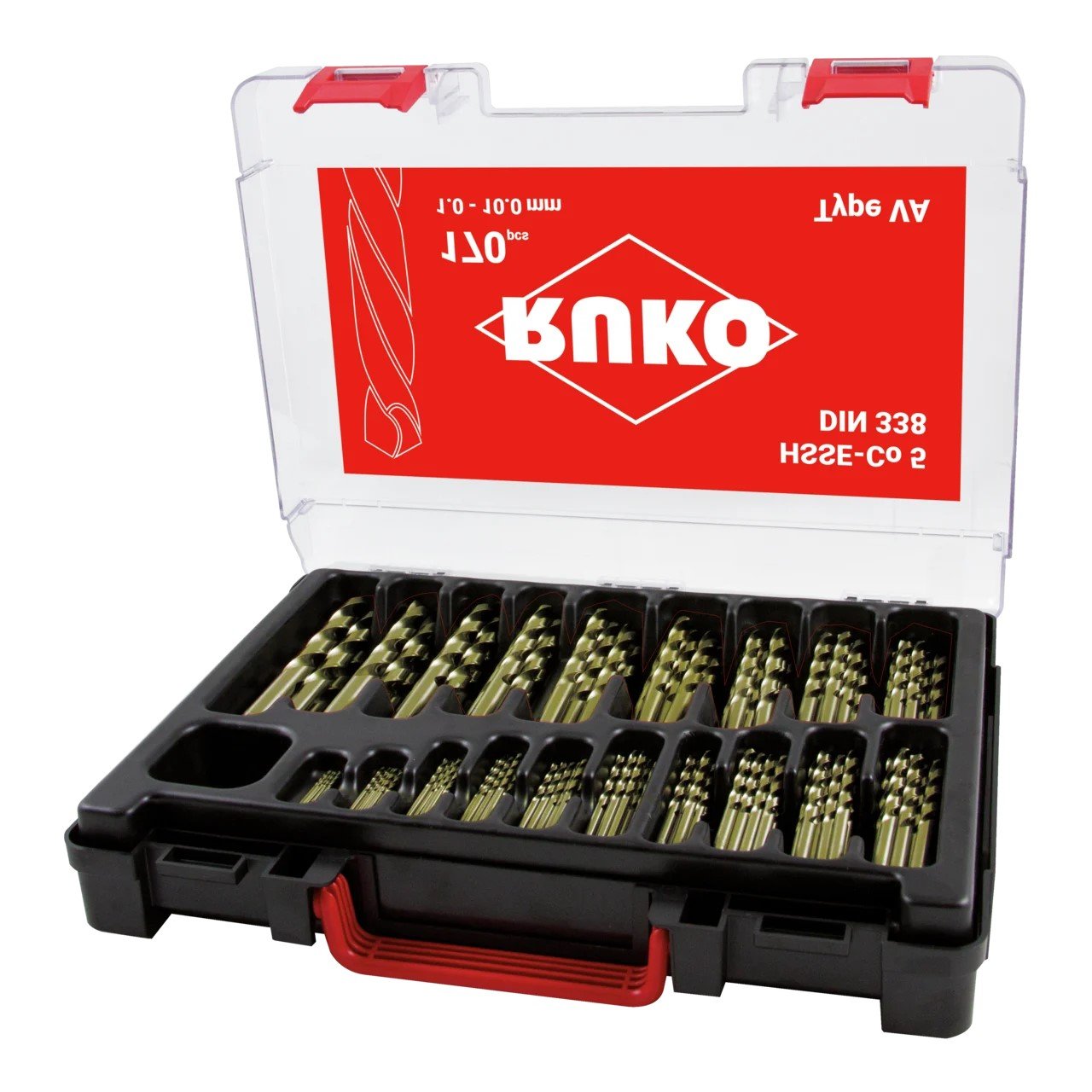 Juego de 170 brocas DIN 338 Tipo VA HSS-Co 5 (estuche plástico)