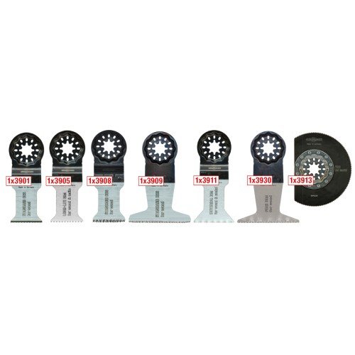 7-HOJAS de Sierra Oscilantes para Madera y Metal 3900 (juego de 7 Uds) Mps MPS-3900-SET herramienta eléctrica