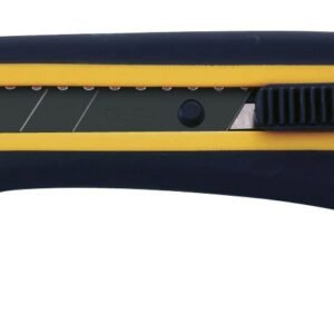 Cúter con bloqueo automático, mango antideslizante, púa de metal duro y cuchilla de 18 mm