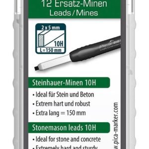 Estuche con 12 minas albañil de grafito 10H (blister)