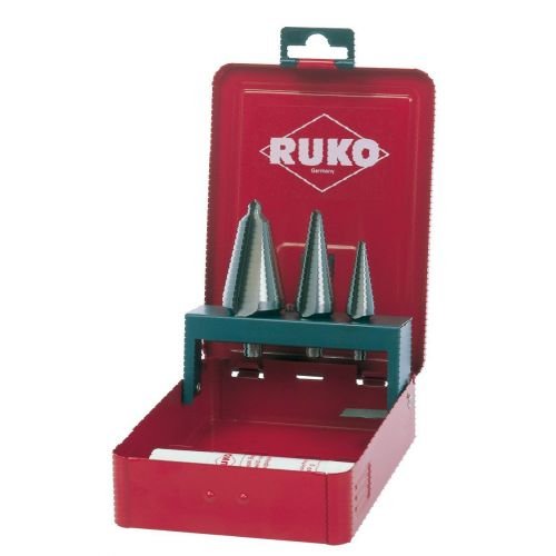 3 Brocas Cónicas HSS-E Co 5 + Pasta de Corte 30 G Ruko RUKO-101020E-JUEGO perforación abrasivo