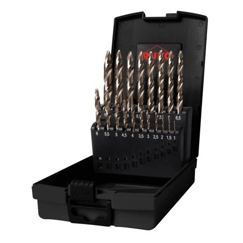 Ero-juego de 19 Brocas Helicoidales Flowstep® Hsse-co 5 Ruko RUKO-259214 corte perforación