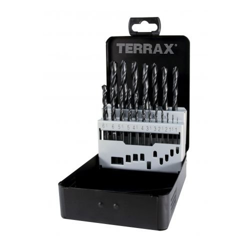 de 25 Brocas DIN 338 Tipo N HSS Laminadas Terrax TERRAX-A205211-JUEGO corte perforación