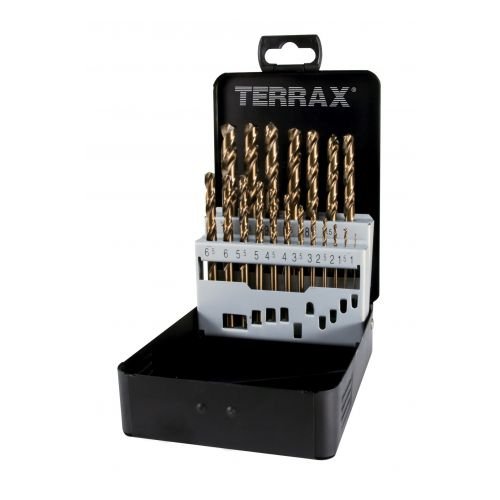 de 25 Brocas DIN 338 Tipo N Hss-co 5 Rectificadas Terrax TERRAX-A215215-JUEGOS corte perforación