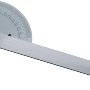 Transportador de ángulos acero inoxidable. Cuadrante Ø 80 mmxlargo 150 mm