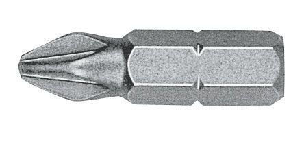 Caja de 100 puntas Pozidriv STANDARD guía 1/4" corta (PZ.3 x 25)