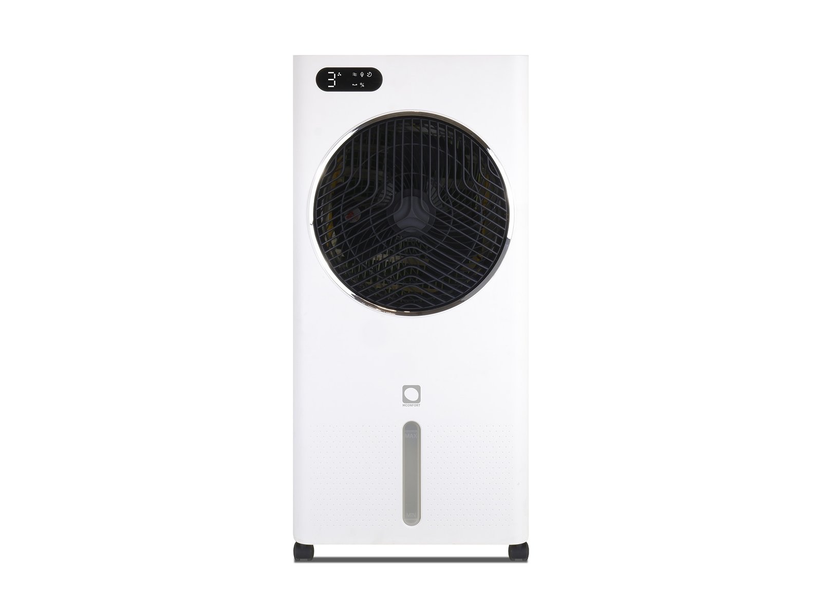 Climatizador evaporativo portátil MCONFORT BRISA · hasta 35 m² · caudal 2400 m³/h · depósito 12 L