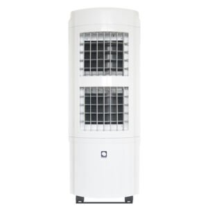 Climatizador evaporativo portátil MCONFORT E2000 · hasta 30 m² · caudal 2000 m³/h · depósito 30 L