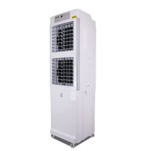 Climatizador evaporativo portátil MCONFORT E5000 · hasta 70 m² · caudal 5000 m³/h · depósito 45 L
