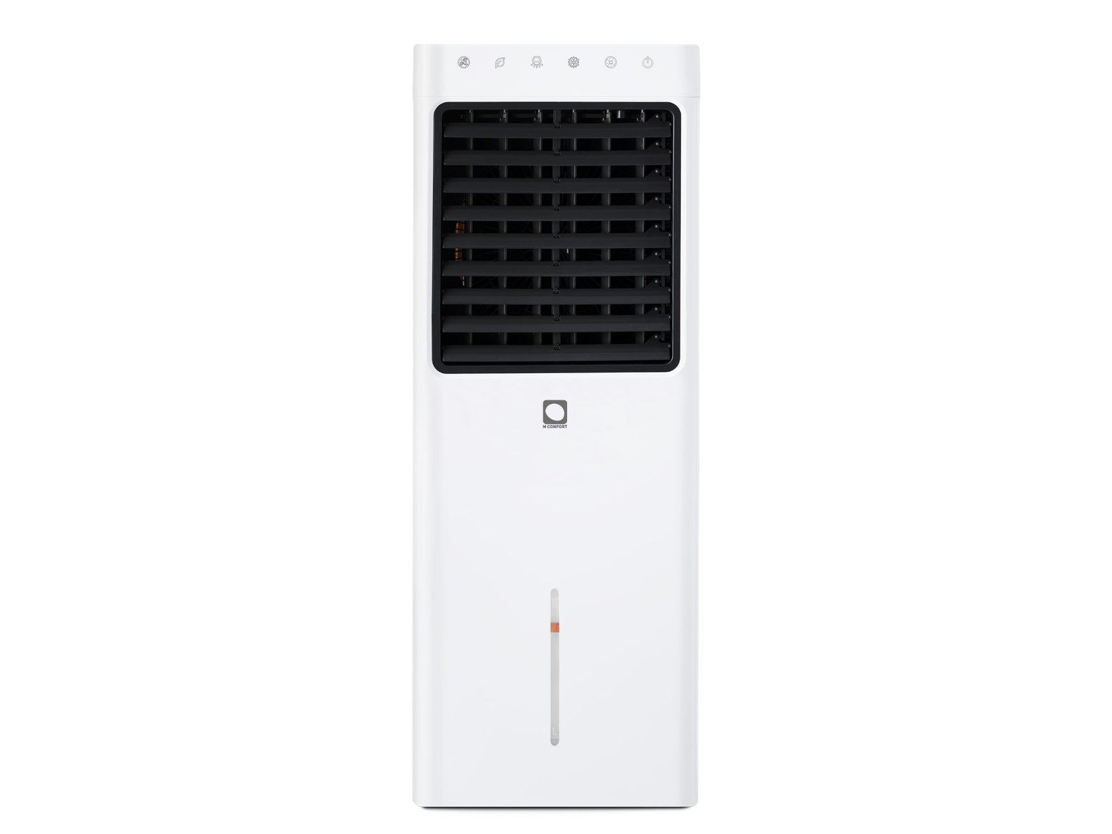 Climatizador evaporativo portátil MCONFORT ELITE 8 · hasta 15 m² · caudal 850 m³/h · depósito 9 L