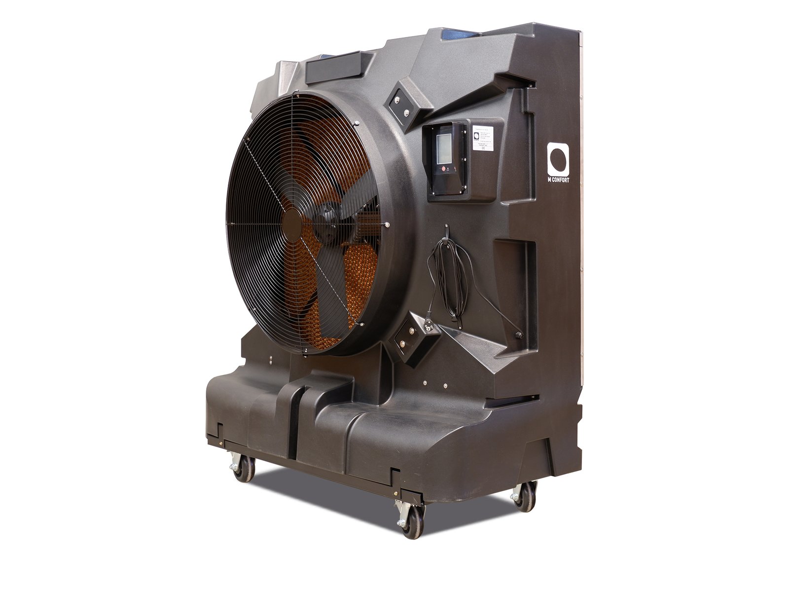 Climatizador evaporativo industrial MCONFORT IC26000 · hasta 300 m² · caudal 26000 m³/h · depósito 280 L