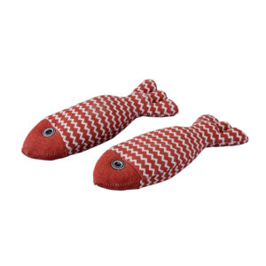 Juguete para gatos pez rojo rayas blancas 20,3x8xh.5 cm