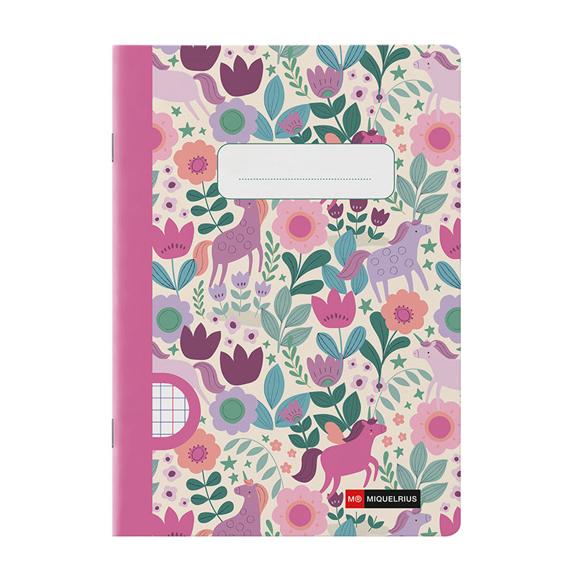 Cuaderno A5 Flores y unicornios