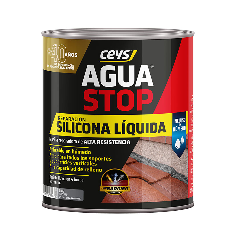 Silicona líquida CEYS Aguastop 1 kg. Gris