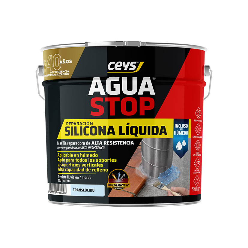 Silicona líquida CEYS Aguastop 3 kg. Translúcido