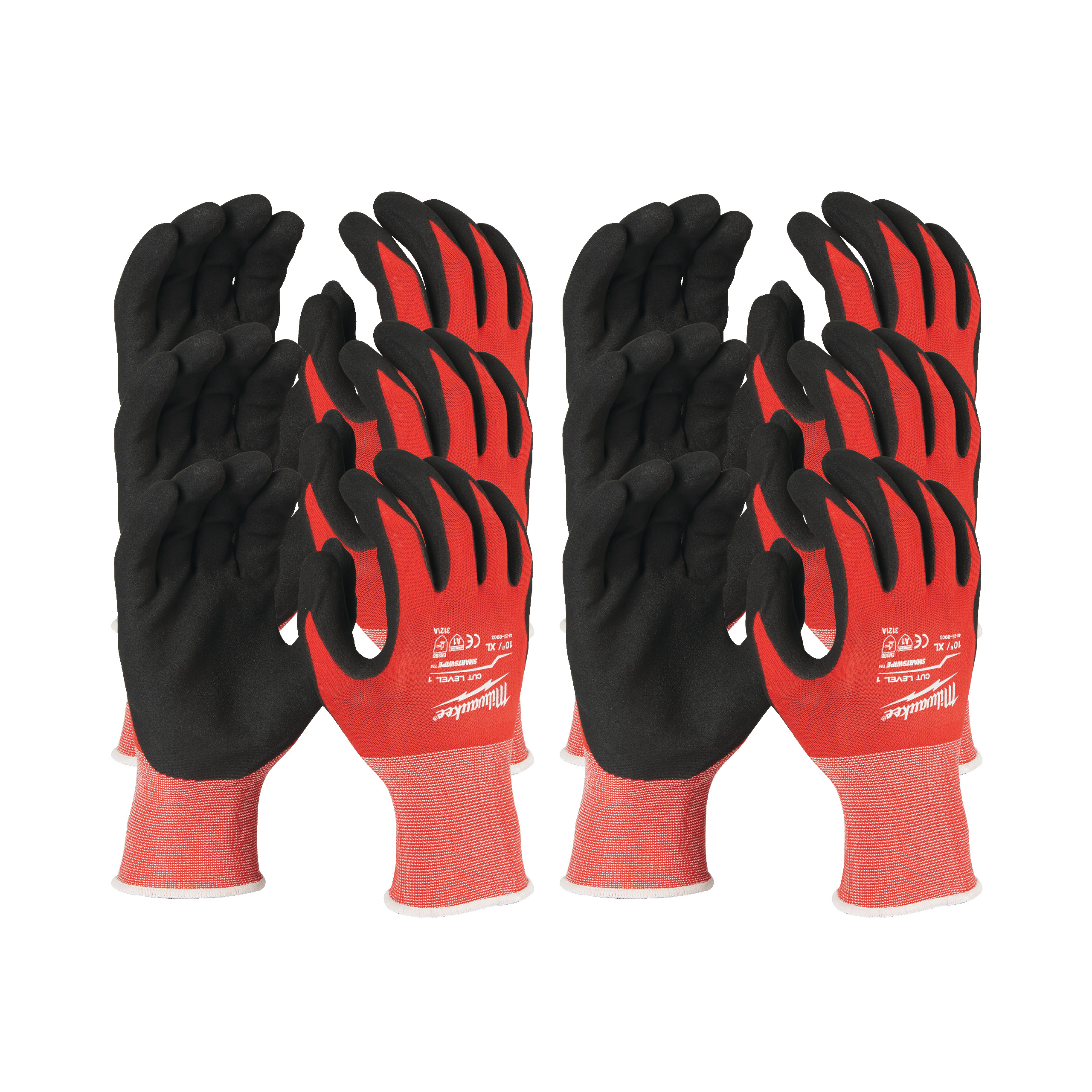 Pack de 12 pares de guantes anticorte de nitrilo Nivel A - XL/10 Cut A Gloves Milwaukee
