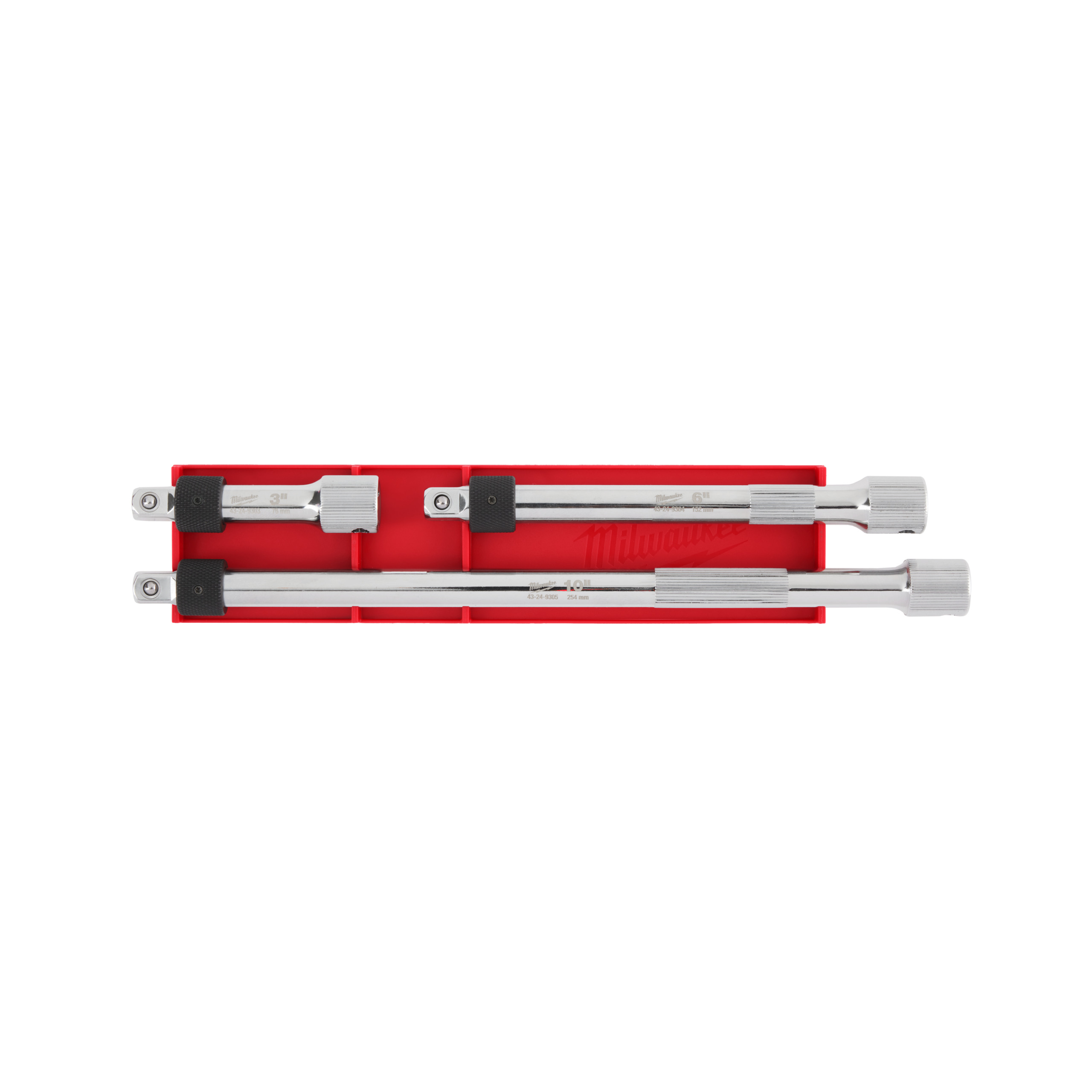Juego de 3 extensiones con bloqueo de ⅜″ 3/8" Drive Locking Extension Set Milwaukee