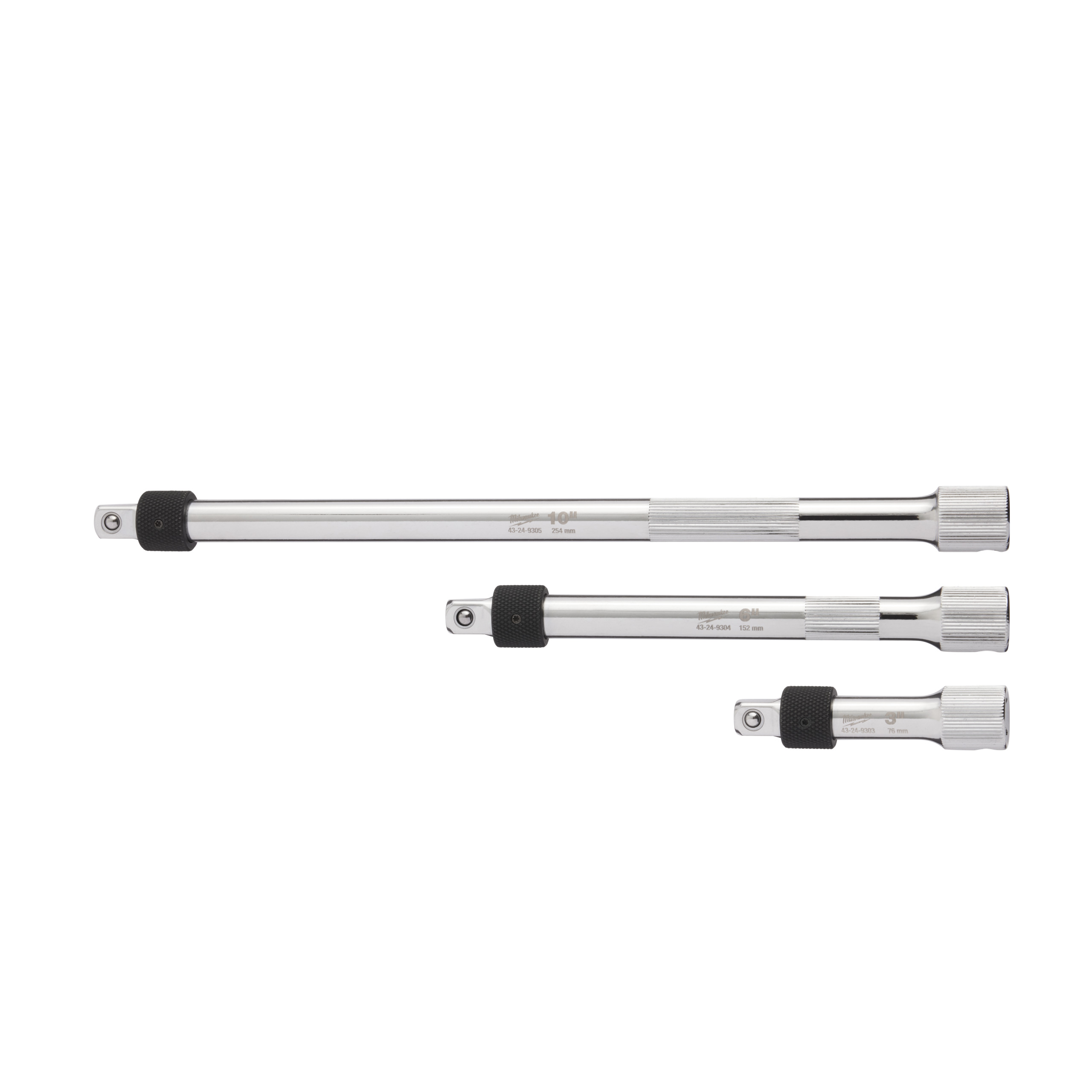 Juego de 3 extensiones con bloqueo de ⅜″ 3/8" Drive Locking Extension Set Milwaukee - Imagen 3