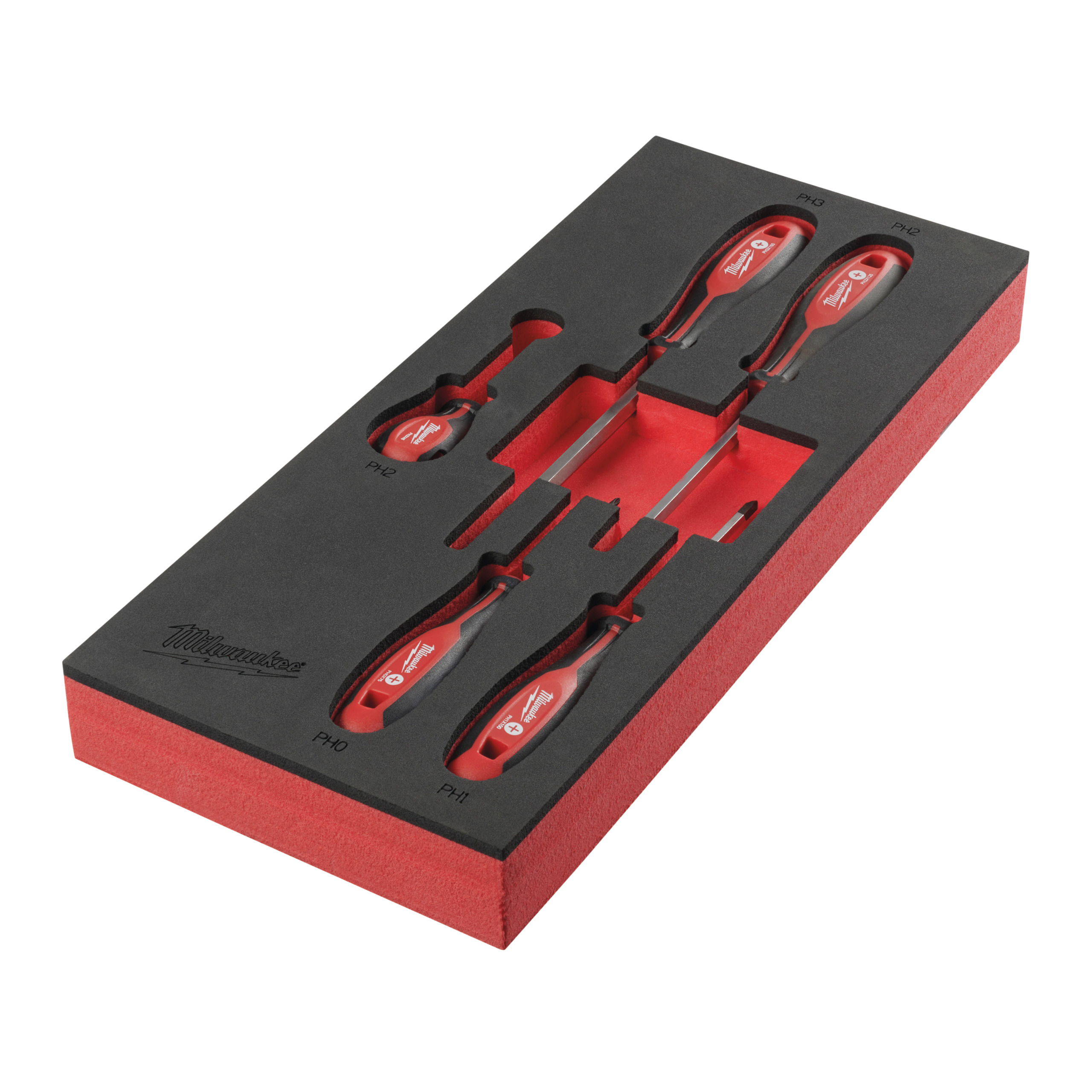 1/3 espuma con 5 destornilladores PH Screwdriver Foam Insert Set Milwaukee - Imagen 2