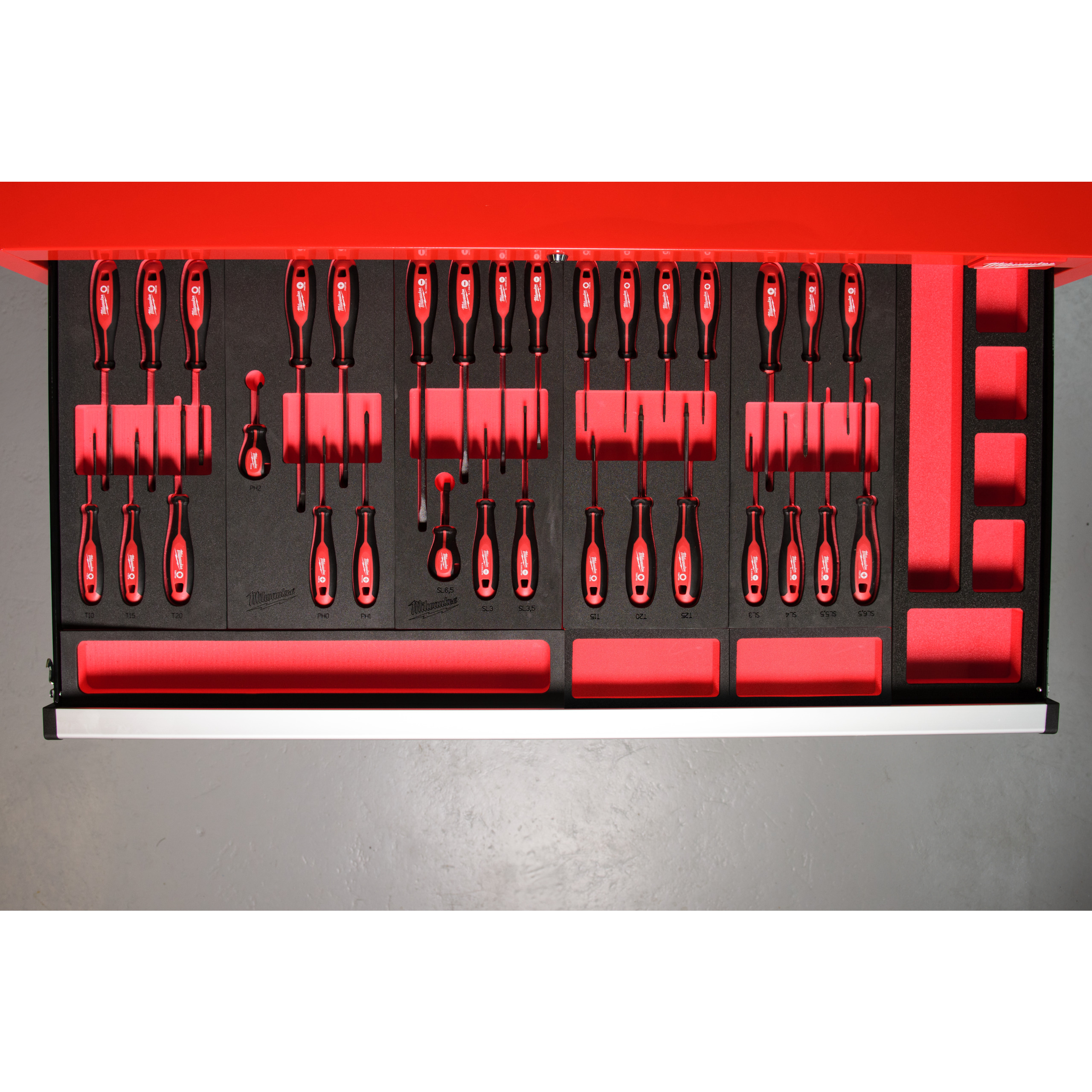 1/3 Espuma con 7 destornilladores PH y Planos Screwdriver Foam Insert Set Milwaukee - Imagen 3