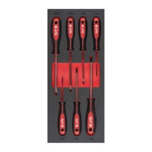 1/3 Espuma con 7 destornilladores PH y Planos Screwdriver Foam Insert Set Milwaukee