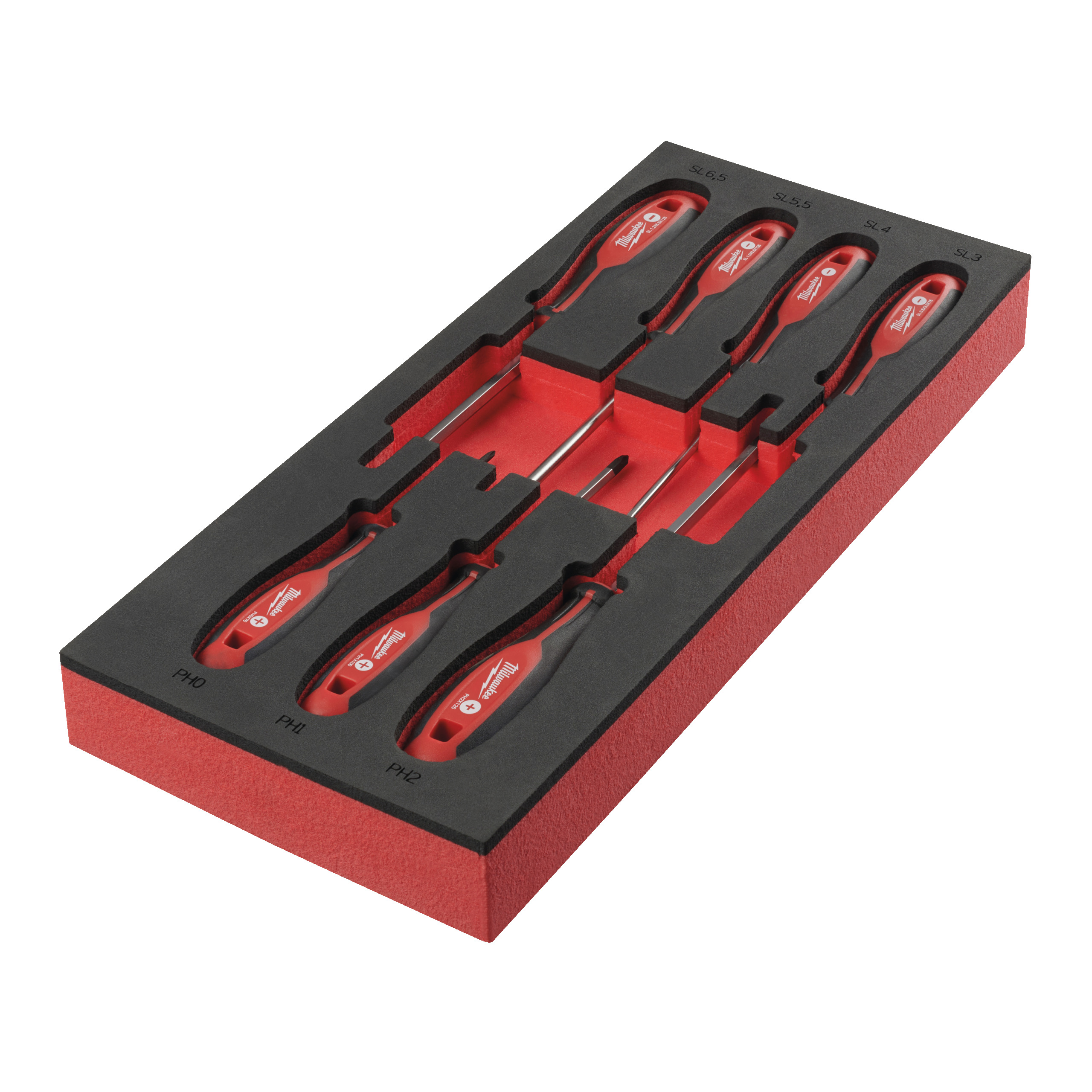 1/3 Espuma con 7 destornilladores PH y Planos Screwdriver Foam Insert Set Milwaukee - Imagen 2