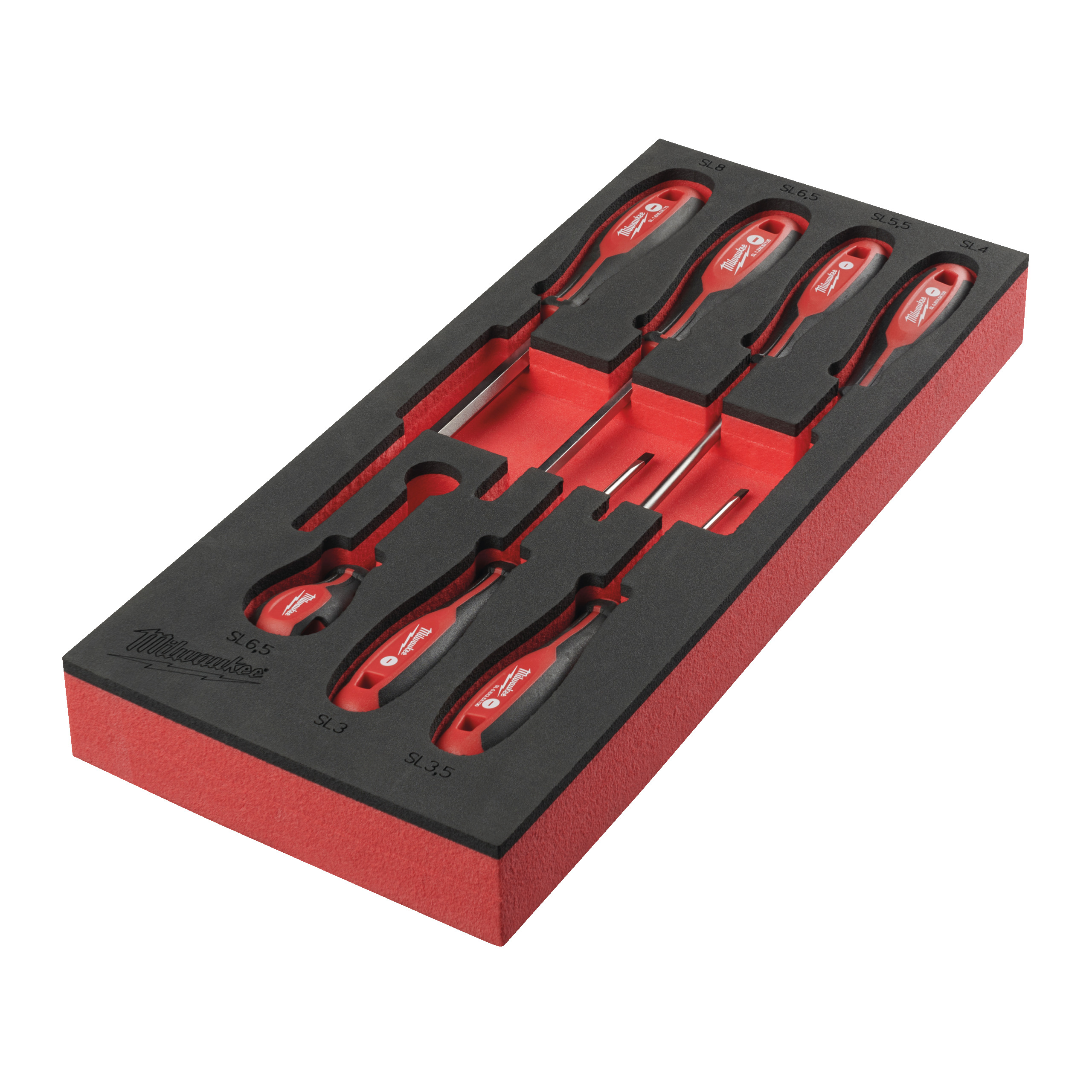 1/3 espuma con 7 destornilladores planos Screwdriver Foam Insert Set Milwaukee - Imagen 2