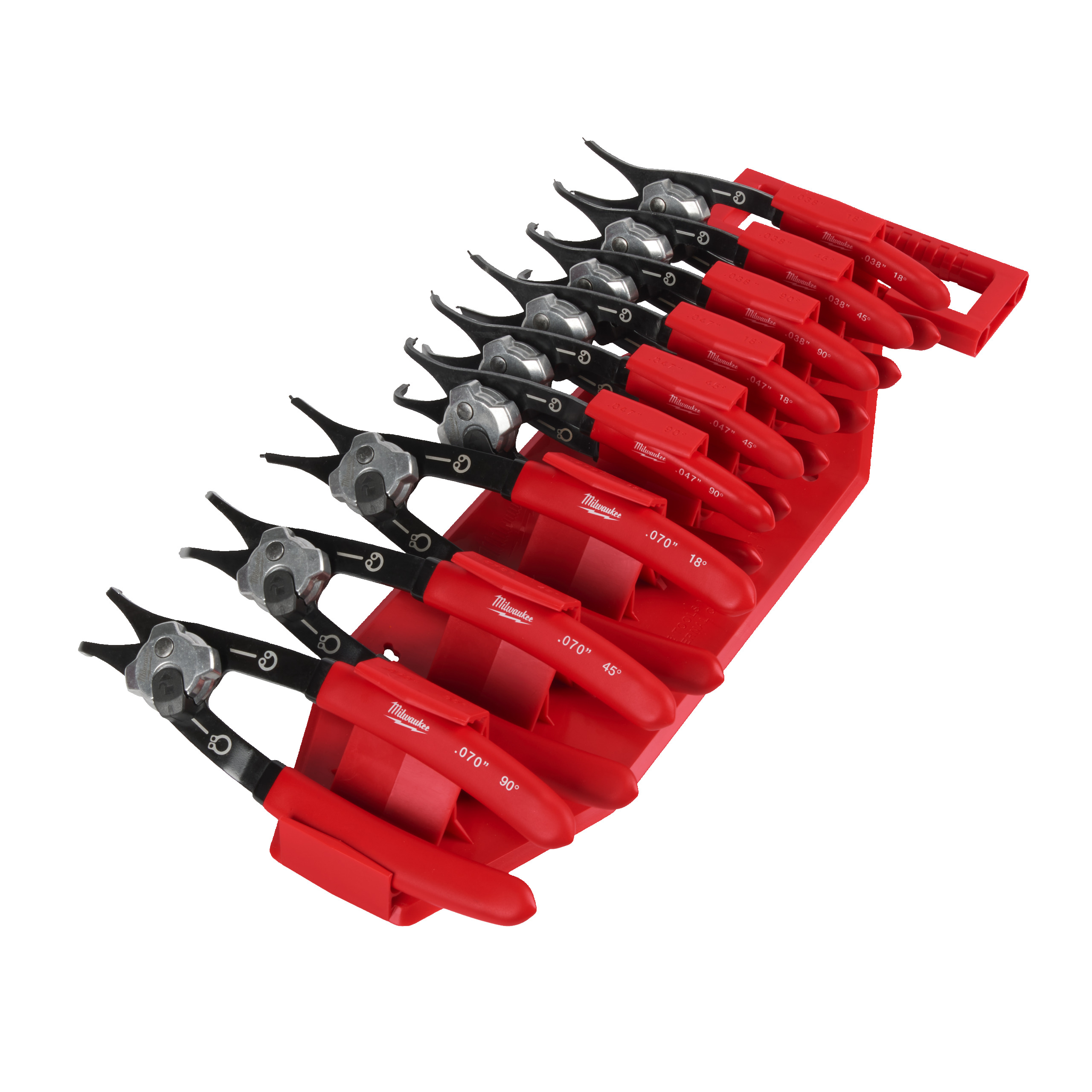 Juego de 9 alicates para circlip y bandeja de transporte con base magnética Milwaukee - Imagen 2