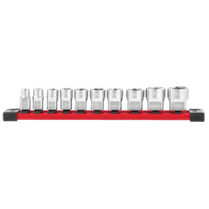 Juego de 10 vasos cortos de ⅜″ - SAE 3/8" Drive Chrome Socket Sets Milwaukee