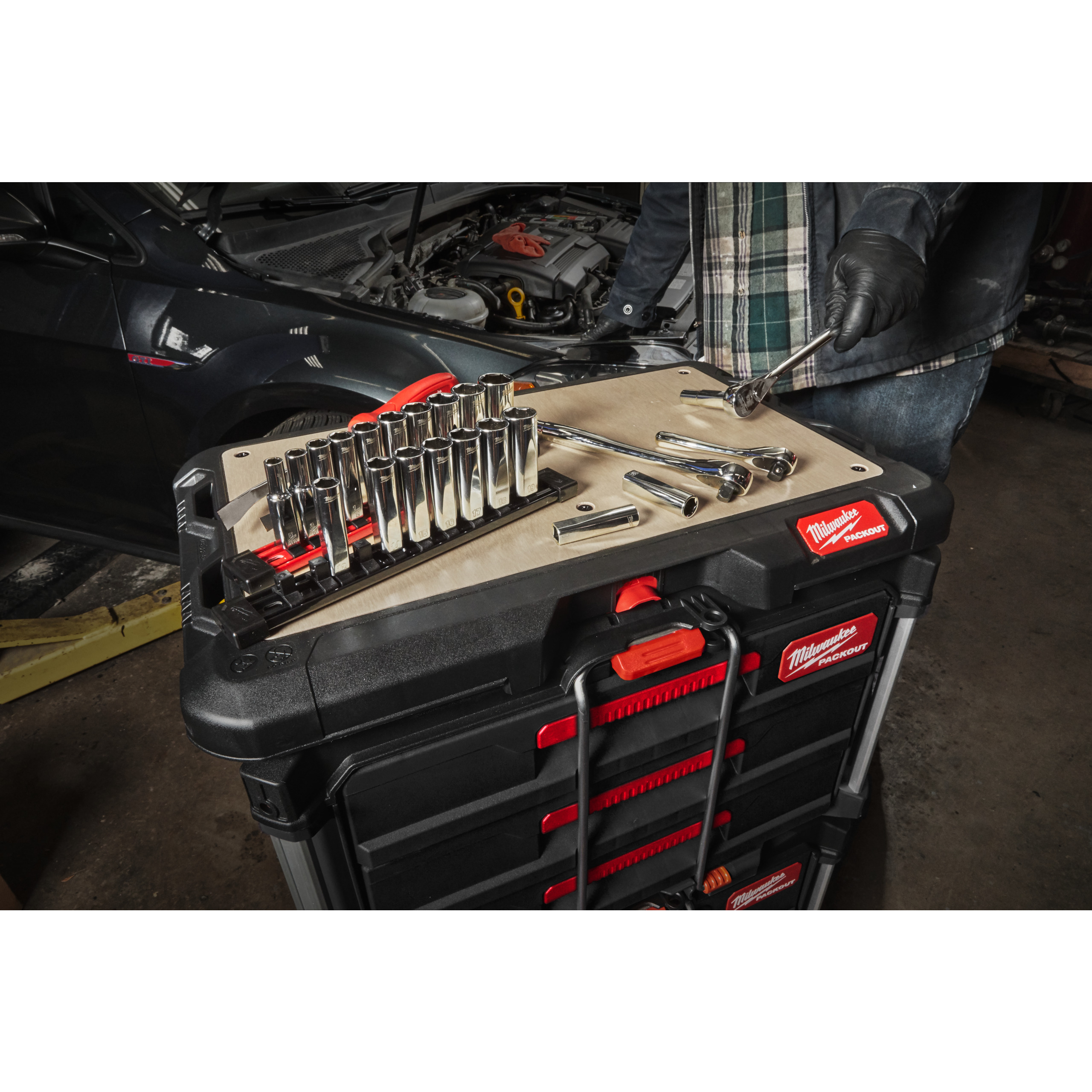 Juego de 10 vasos largos de ⅜″ - métrica 3/8" Drive Chrome Socket Sets Milwaukee - Imagen 2