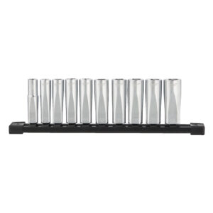 Juego de 10 vasos largos de ⅜″ - métrica 3/8" Drive Chrome Socket Sets Milwaukee