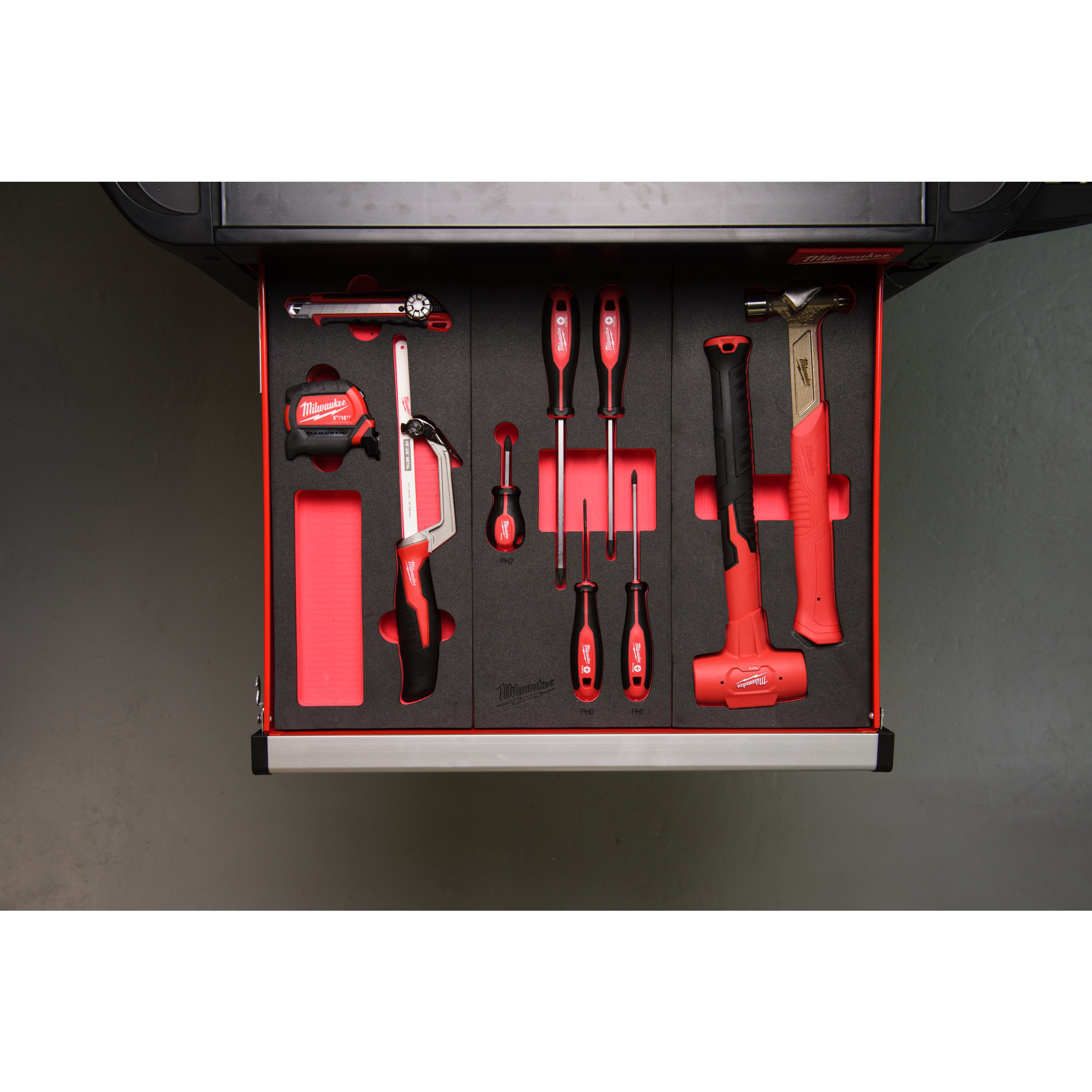 1/3 espuma con 2 martillos de bola y antirrebote Hammer Set Foam Insert Milwaukee - Imagen 4