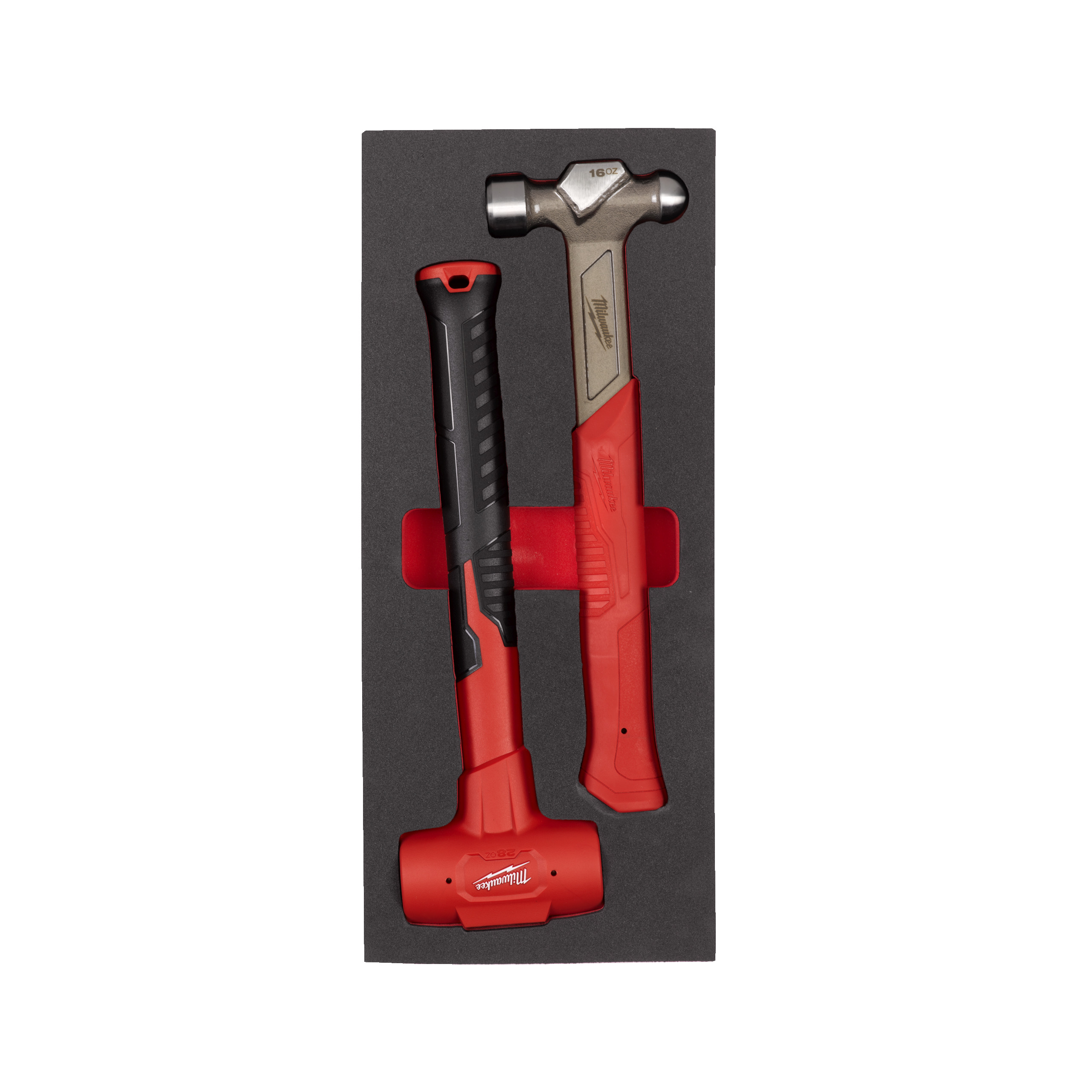 1/3 espuma con 2 martillos de bola y antirrebote Hammer Set Foam Insert Milwaukee