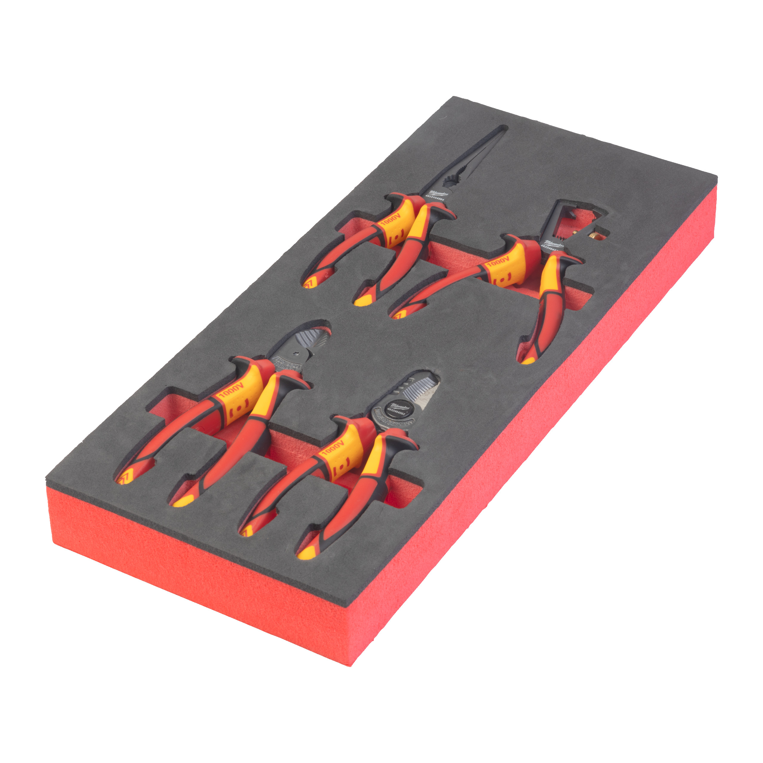 1/3 espuma con 4 alicates VDE - 2 VDE Pliers Set 2 Foam Insert Milwaukee - Imagen 2