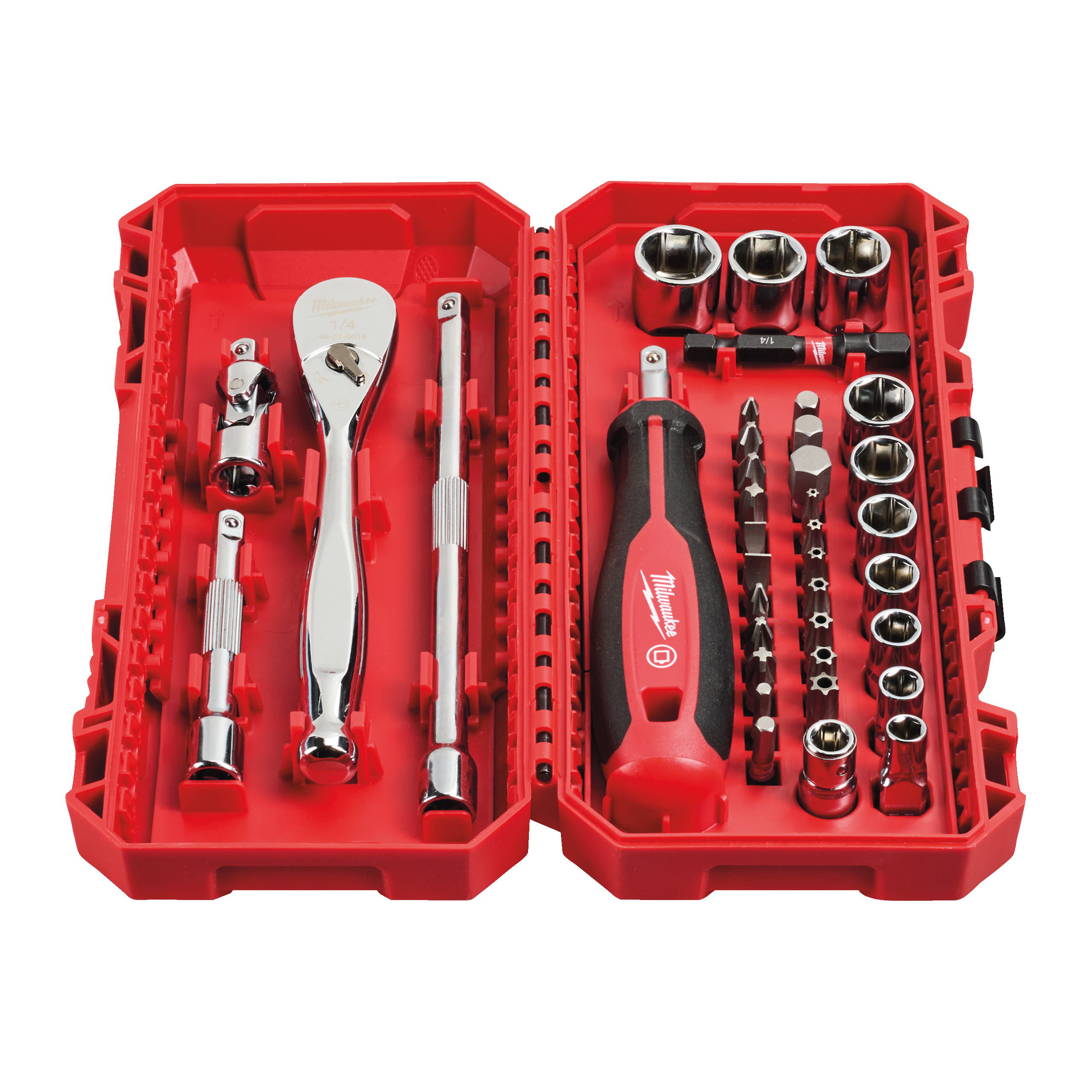 Estuche 38 piezas, carraca y vasos de ¼″ métrica compatible con PACKOUT™ Milwaukee - Imagen 2