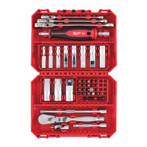 Estuche 42 piezas, llaves combinadas articuladas y vasos largos de ¼″ métrica compatible con...