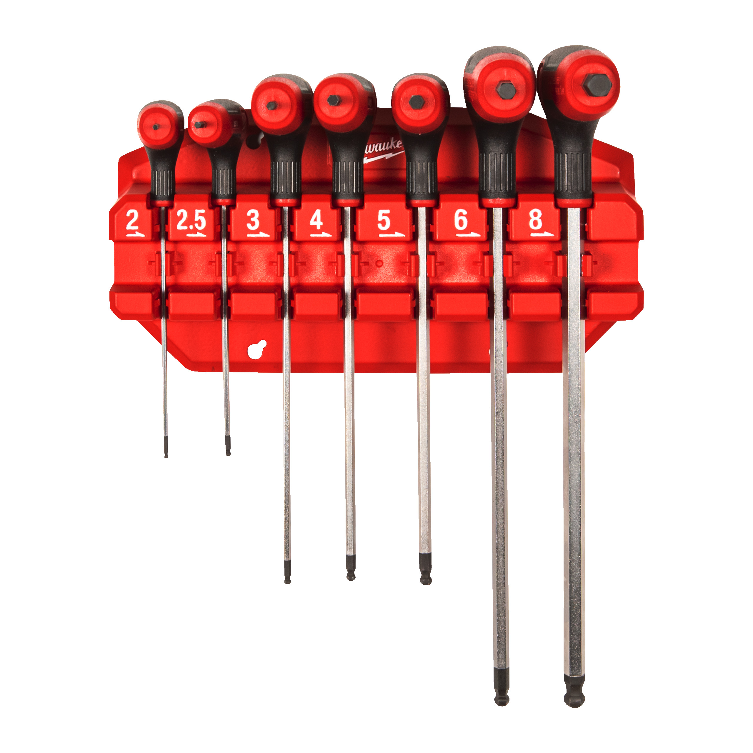 Juego de 7 llaves en T macho con mango hex Hex Key Wrenches with Comfort Grip Set Milwaukee