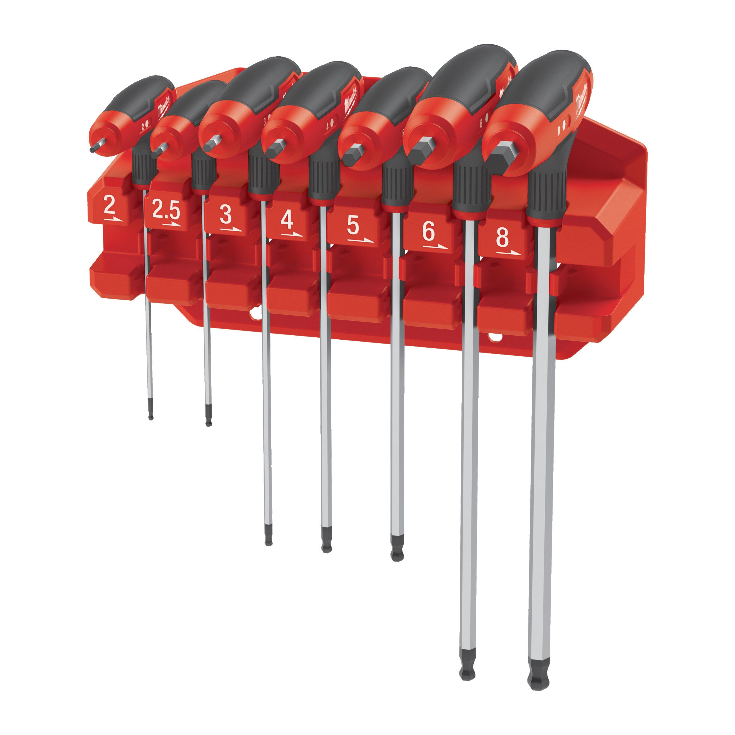 Juego de 7 llaves en T macho con mango hex Hex Key Wrenches with Comfort Grip Set Milwaukee - Imagen 2