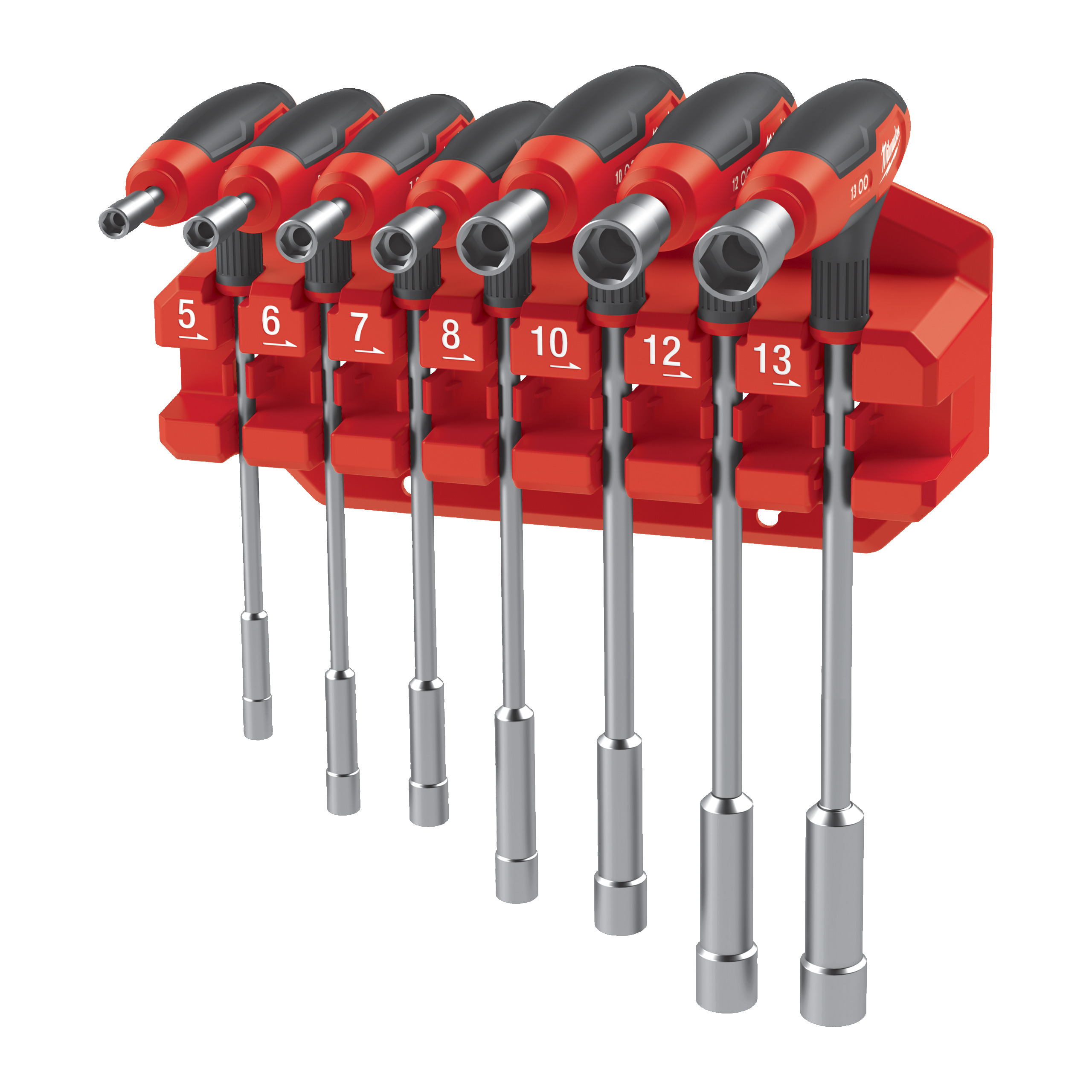 Juego de 7 llaves de vaso en T Nut Driver with Comfort Grip Set Milwaukee - Imagen 2