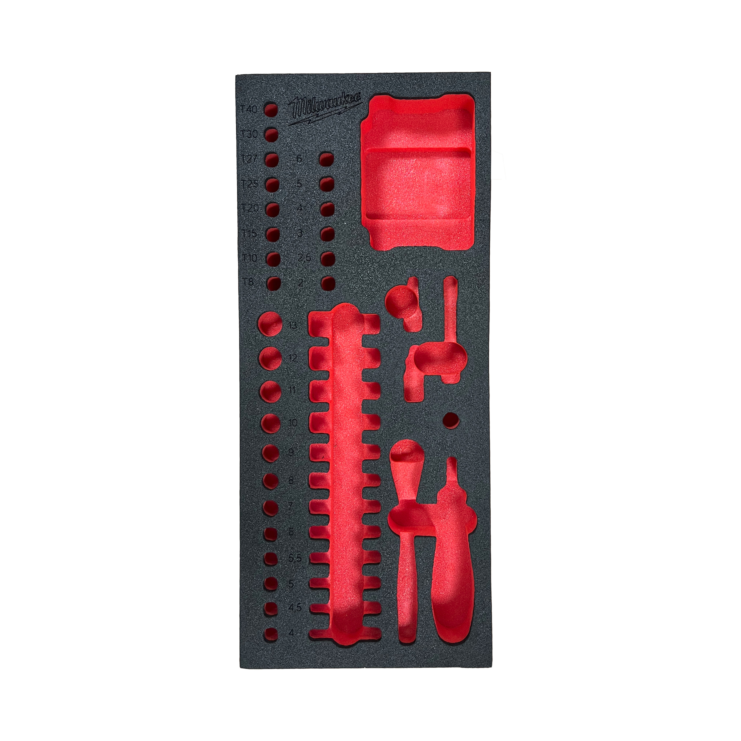 Espuma vacía ⅓ para referencia 4932499087 1/4 Socket & Bit Socket Set Foam Insert Milwaukee