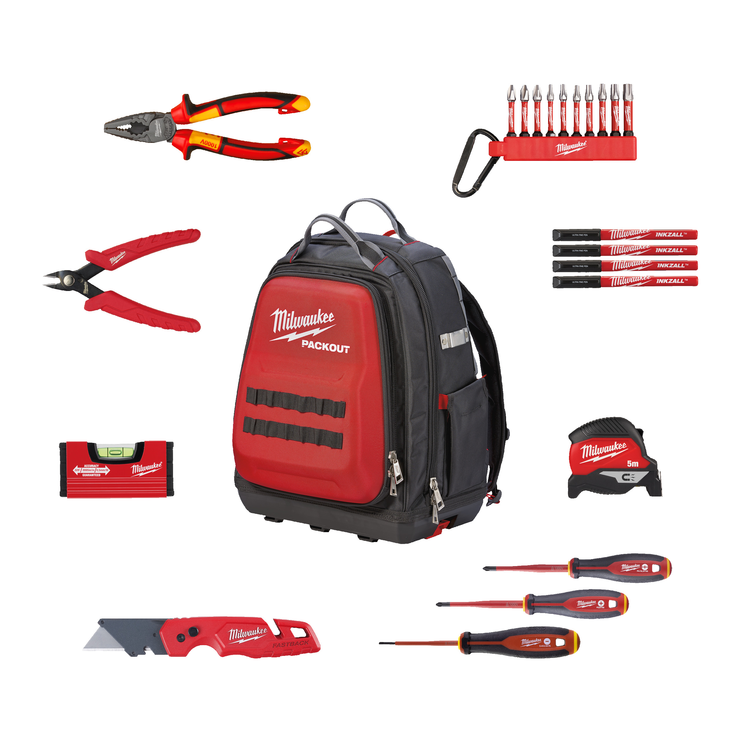 Kit electricista 23pcs en mochila PACKOUT™ Electrician Set Milwaukee