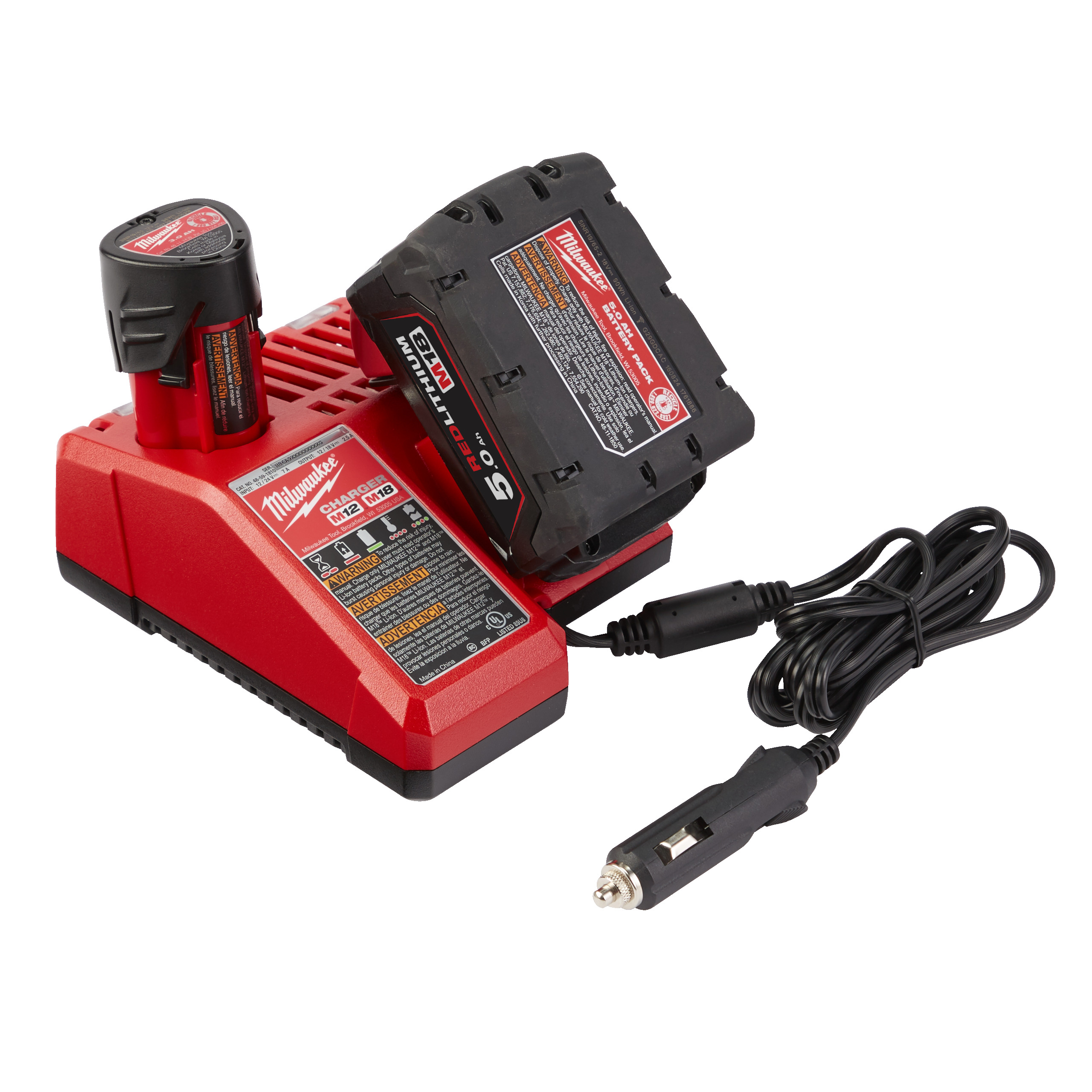 Cargador para coche multivoltaje M12™ - M18™ M12-18 AC Milwaukee - Imagen 2