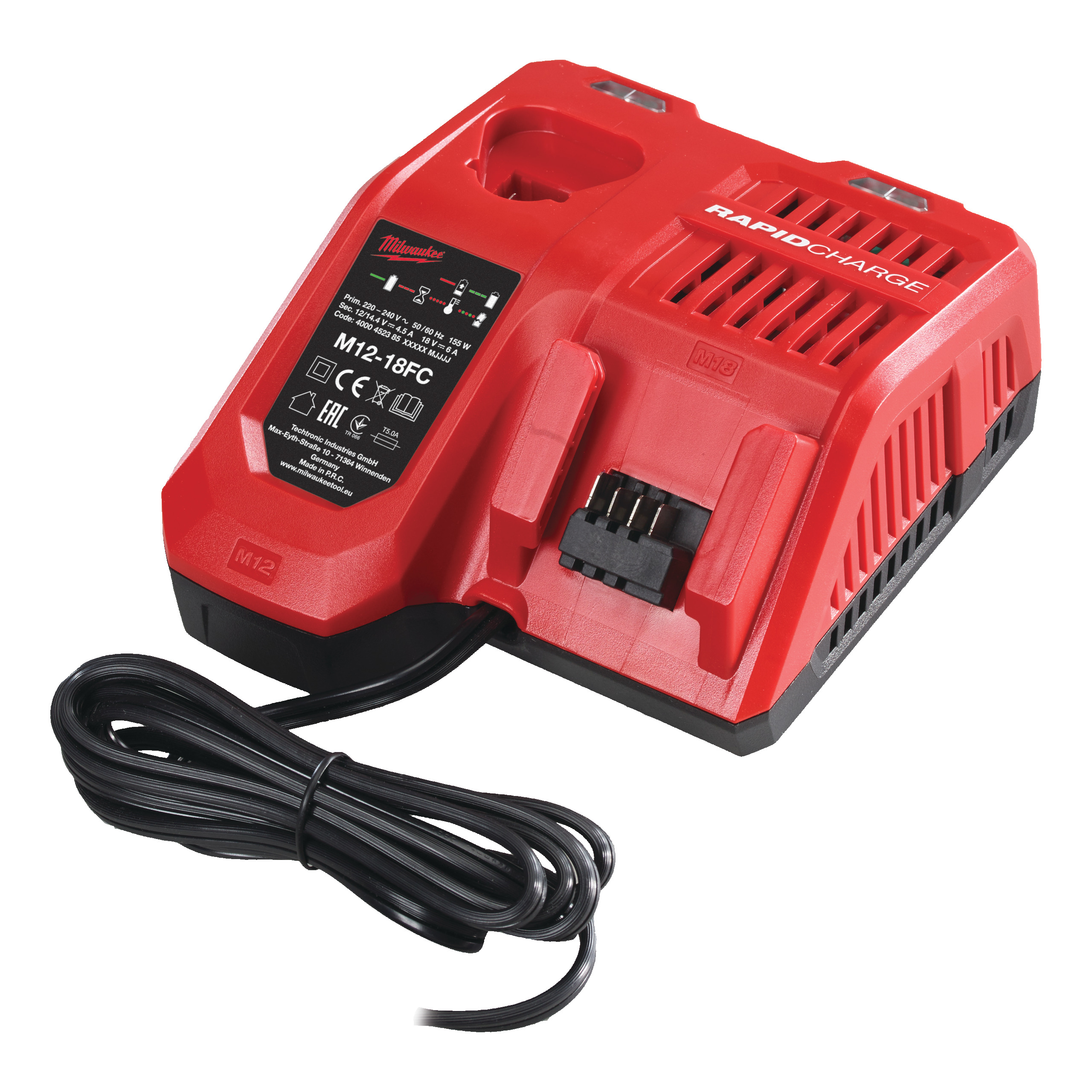 Cargador rápido multivoltaje M12™ - M18™ M12-18 FC Milwaukee