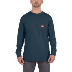 Camiseta de trabajo de manga larga azul, L WT LS Milwaukee