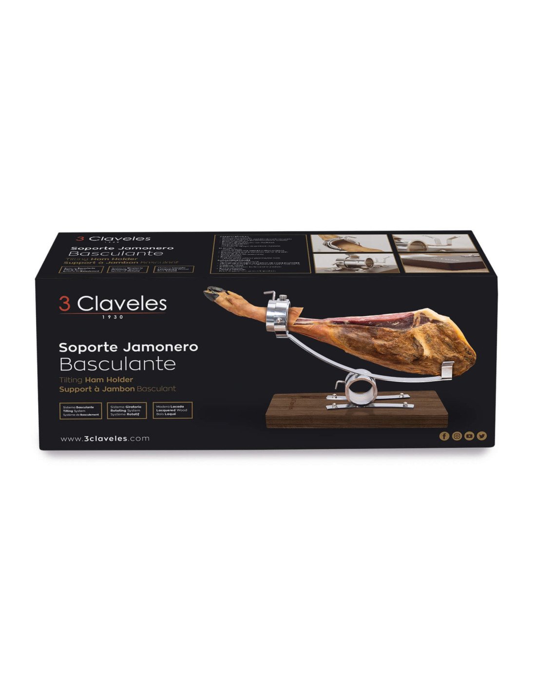 Soporte Jamonero Basculante 3 Claveles - Imagen 8
