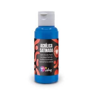 Pintura acrílica TCOLORS satinada 80 ml Color Cian