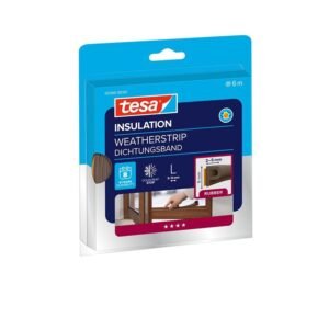 Burlete caucho TESA Tesamoll® 6m x 9mm Perfil "P". Marrón